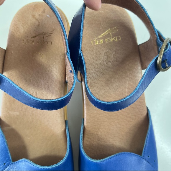 Dansko Blue Leather Clogs Sandals Maisie Cobalt Sz 41 10.5-11 Made in Italy - Picture 5 of 12